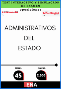 TEST INTERACTIVO,, con preguntas de cuatro opciones de respuedta sobre los 45 temas totales solicitados para el estudio de la fase de oposición, de las pruebas convocadas por la Administración del Estado, para el Cuerpo General Administrativo de la Administración del Estado por el sistema de ingreso libre.