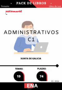 Pack de LIBRO TEMARIO y LIBRO DE TEST, con preguntas (DE CUATRO OPCIONES DE RESPUESTA), sobre los 19 temas, solicitados para el estudio del primer ejercicio de la fase de oposición, para las 74 plazas convocadas por la Xunta de Galicia del año 2025, por resolución publicada en el DOG el 25-11-2025.