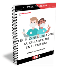 Pack de LIBRO TEMARIO y LIBRO DE TEST, con preguntas (DE CUATRO OPCIONES DE RESPUESTA), sobre los 13 + 20 temas solicitados para el estudio de las oposiciones de TCAE convocadas por la GVA para el año 2026.