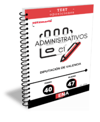 LIBRO DE TEST, con preguntas (DE TRES OPCIONES DE RESPUESTA), sobre los 40 temas solicitados para la cobertura de personal funcionario de carrera, mediante el sistema de turno libre y por el procedimiento de oposición libre de cuarenta y siete plazas de Administrativo/va, vacantes en la plantilla de esta Diputación, (sector no sanitario), 25 plazas correspondiente a la Oferta de Empleo Público 2023 (BOP núm. 247 del 27 de diciembre de 2023), 12 a la del 2024 (BOP núm. 183 del 20 de septiembre de 2024) y 10 correspondiente a la Oferta de Empleo Público 2025 (BOP núm. 211 del 04 de noviembre 2025), de las cuales 4 de la OPE de 2023 y 4 de la OPE de 2024, están reservadas a personal con discapacidad funcional, todas ellas encuadradas en la escala de Administración General, subescala Administrativa, subgrupo C1, dotadas con las retribuciones legalmente establecidas y correspondientes a su subgrupo de clasificación según lo establecido en el artículo 76 del Real Decreto Legislativo 5/2015, de 30 de octubre, por el que se aprueba el texto refundido de la Ley del Estatuto Básico del Empleado Público (TREBEP).