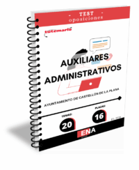 LIBRO DE TEST, con preguntas (DE CUATRO OPCIONES DE RESPUESTA), los 20 temas solicitados para el estudio de la primera fase de las oposiciones convocadas por el Ayuntamiento de Castellón de la Plana para 16 plazas de Auxiliar Administrativo C2. Publicado en el BOP nº 137 del 15 de noviembre de 2025. Convocatoria para la cobertura en propiedad mediante oposición turno libre según OFERTA DE EMPLEO PÚBLICO: años 2022, 2023, 2024 y 2025:de 16 Auxiliar administrativo/a, subgrupo C2:
