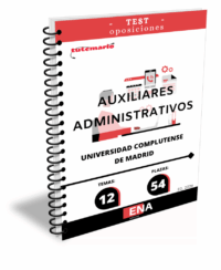 LIBRO DE TEST, con preguntas (DE CUATRO OPCIONES DE RESPUESTA), sobre los 12 temas solicitados para el estudio de la fase de oposición de las 54 plazas de la Escala Auxiliar Administrativa de la Universidad Complutense de Madrid, Grupo C, Subgrupo C2, por el sistema de Concurso-Oposición en turno libre. Las plazas convocadas están vinculadas a la Oferta de Empleo Público de la Universidad Complutense de Madrid correspondiente al Personal Técnico, de Gestión y de Administración y Servicios para el año 2022, publicada mediante Resolución de 13 de diciembre de 2022 (Boletín Oficial de la Comunidad de Madrid y Boletín Oficial de la Universidad Complutense de 21 de diciembre).