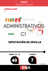 LIBRO DE TEST, con preguntas (DE CUATRO OPCIONES DE RESPUESTA), sobre los 40 temas (16+24) solicitados para el estudio de la fase de oposición de las 7 plazas de administrativo/administrativa vacantes en la plantilla de personal funcionario, correspondientes a las O.E.P. de 2023 y 2024 de la Diputación de Sevilla, publicada en el B.O.P. n.º 147, de 1 de agosto.