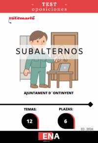 LIBRO DE TEST, con preguntas (DE CUATRO OPCIONES DE RESPUESTA), sobre los 12 temas solicitados para el estudio de las oposiciones de 6 plazas de Subalternos convocadas por el Ayuntamiento de Ontinyent, y publicadas en el Boletín Oficial de la Provincia de Valencia el 03-11-25.