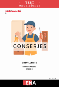 LIBRO DE TEST, con preguntas (DE CUATRO OPCIONES DE RESPUESTA), para el estudio y ayuda en la preparación de la segunda prueba del Ayuntamiento de Crevillente. Estos temas salen reflejados en el Anexo II y consta de un total de 21 temas