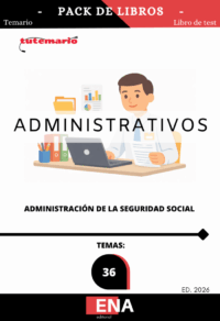 Pack de LIBRO TEMARIO y LIBRO DE TEST, con preguntas (DE CUATRO OPCIONES DE RESPUESTA), sobre los 36 temas solicitados para el estudio de la fase de oposición de las  convocadas por Resolución de 22 de diciembre de 2025, de la Subsecretaría, por la que se convoca proceso selectivo para ingreso, por el sistema general de acceso libre y promoción interna, en el Cuerpo Administrativo de la Administración de la Seguridad Social.