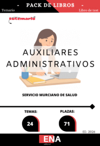 Pack de LIBRO TEMARIO y LIBRO DE TEST, con preguntas (DE CUATRO OPCIONES DE RESPUESTA), sobre los 24 temas solicitados para el estudio de las pruebas selectivas, por el sistema de concurso oposición por resolución del Director Gerente del Servicio Murciano de Salud por la que se aprueba la parte general y específica del temario correspondiente a las pruebas selectivas para el acceso a la categoría estatutaria de Técnico Auxiliar no Sanitario, por los turnos de acceso libre.