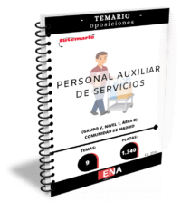 LIBRO TEMARIO, sobre los 9 temas solicitados en las oposiciones a 1.340  PLAZAS DE Personal Auxiliar de Servicios de la Comunidad de Madrid, GRUPO V, NIVEL 1, ÁREA B, publicadas en el BOCM.