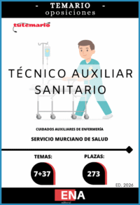 LIBRO TEMARIO, sobre los 44 temas solicitados para el estudio de las pruebas selectiva, por el sistema de concurso oposición de las 273 plazas de Técnico sanitario cuidados auxiliares enfermería, por resolución del Director Gerente del Servicio Murciano de Salud por la que se aprueba la parte general y específica del temario correspondiente a las pruebas selectivas para el acceso a la categoría estatutaria de Técnico Auxiliar no Sanitario, por los turnos de acceso libre.
