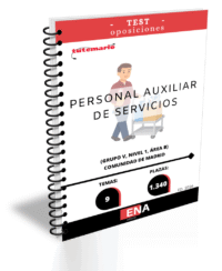LIBRO DE TEST, con preguntas (DE CUATRO OPCIONES DE RESPUESTA), sobre los 9 temas solicitados en las oposiciones a 1.340  PLAZAS DE Personal Auxiliar de Servicios de la Comunidad de Madrid, GRUPO V, NIVEL 1, ÁREA B, publicadas en el BOCM.