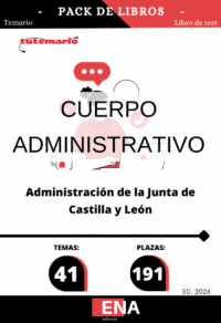 Pack de LIBRO TEMARIO y LIBRO DE TEST, con preguntas (DE CUATRO OPCIONES DE RESPUESTA), sobre los 41 temas solicitados para el estudio de las oposiciones de 191 plazas del Cuerpo Administrativo, convocadas por la Administración de Castilla y León, por RESOLUCIÓN de 7 de enero de 2026, de la Viceconsejería de Administraciones Públicas y Atención al Ciudadano, por la que se convocan procesos selectivos para el ingreso, por el sistema de acceso libre, en los Cuerpos Administrativo y Auxiliar de la Administración de la Comunidad de Castilla y León.