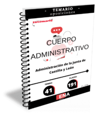 LIBRO TEMARIO, sobre los 41 temas solicitados para el estudio de las oposiciones de 191 plazas del Cuerpo Administrativo, convocadas por la Administración de Castilla y León, por RESOLUCIÓN de 7 de enero de 2026, de la Viceconsejería de Administraciones Públicas y Atención al Ciudadano, por la que se convocan procesos selectivos para el ingreso, por el sistema de acceso libre, en los Cuerpos Administrativo y Auxiliar de la Administración de la Comunidad de Castilla y León.