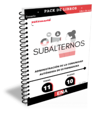 Pack de LIBRO TEMARIO y LIBRO DE TEST, con preguntas (DE CUATRO OPCIONES DE RESPUESTA), sobre los 10 temas solicitados para la convocatoria de las pruebas selectivas para el acceso a plazas vacantes de personal funcionario del Cuerpo Subalterno, Especialidad Subalterno, de la Administración de la Comunidad Autónoma de Extremadura, así como se procede a su acumulación a las convocadas mediante Orden de 23 de diciembre de 2024.