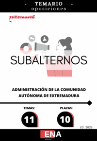 Vamos a desarrollar en este LIBRO TEMARIO, sobre los 10 temas solicitados para la convocatoria de las pruebas selectivas para el acceso a plazas vacantes de personal funcionario del Cuerpo Subalterno, Especialidad Subalterno, de la Administración de la Comunidad Autónoma de Extremadura, así como se procede a su acumulación a las convocadas mediante Orden de 23 de diciembre de 2024.