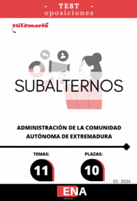 LIBRO DE TEST, con preguntas (DE CUATRO OPCIONES DE RESPUESTA), sobre los 10 temas solicitados para la convocatoria de las pruebas selectivas para el acceso a plazas vacantes de personal funcionario del Cuerpo Subalterno, Especialidad Subalterno, de la Administración de la Comunidad Autónoma de Extremadura, así como se procede a su acumulación a las convocadas mediante Orden de 23 de diciembre de 2024.