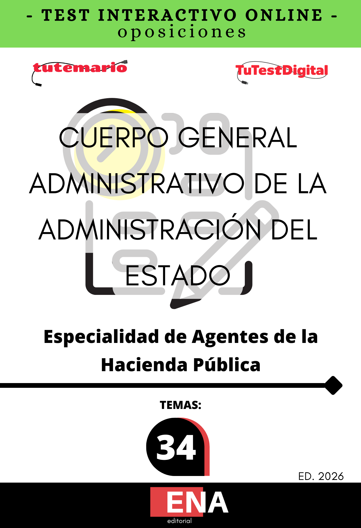 TEST INTERACTIVO. Oposición 1.400 Agentes Hacienda Tributaria. ED 2026 con 3471 PREGUNTAS