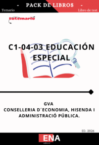 Pack de libro-temario y libro-test, con preguntas (DE CUATRO OPCIONES DE RESPUESTA), sobre los 12+20= 32 temas, solicitados para el estudio de las oposiciones del Cuerpo Especialistas de Atención socio sanitaria Educación Especial y Cuidados Auxiliares de Enfermería, C1-04-03, de la GVA, correspondientes a la oferta de empleo público de 2026 para personal de la Administración de la Generalitat