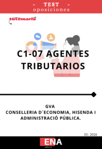 LIBRO DE TEST, con preguntas (DE CUATRO OPCIONES DE RESPUESTA), sobre los 12 + 20 = 32 temas, solicitados para la oposición de las plazas convocadas por la GVA de aprobación de la oferta de empleo público de 2026 para la Administración de la Generalitat. Conselleria de Justícia i Administració Pública, por la que se convocan pruebas selectivas de acceso al cuerpo de agentes tributarios de la Generalitat, C1-07, cuerpo especial, turno libre y personas con discapacidad, por el sistema de oposición, correspondientes a la oferta de empleo público de 2026 para personal de la Administración de la Generalitat.