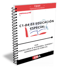 libro-test, con preguntas (DE CUATRO OPCIONES DE RESPUESTA), sobre los 12+20= 32 temas, solicitados para el estudio de las oposiciones del Cuerpo Especialistas de Atención socio sanitaria Educación Especial y Cuidados Auxiliares de Enfermería, C1-04-03, de la GVA, correspondientes a la oferta de empleo público de 2026 para personal de la Administración de la Generalitat