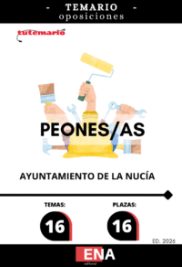 Material de estudio TEMARIOS y TEST para la convocatoria de 16 plazas peones Ayuntamiento de La Nucía.