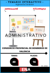 Material de estudio TEMARIOS y TEST para la convocatoria Oposición 16 plazas Administrativo Consorcio de Bomberos de Valencia ED 2026