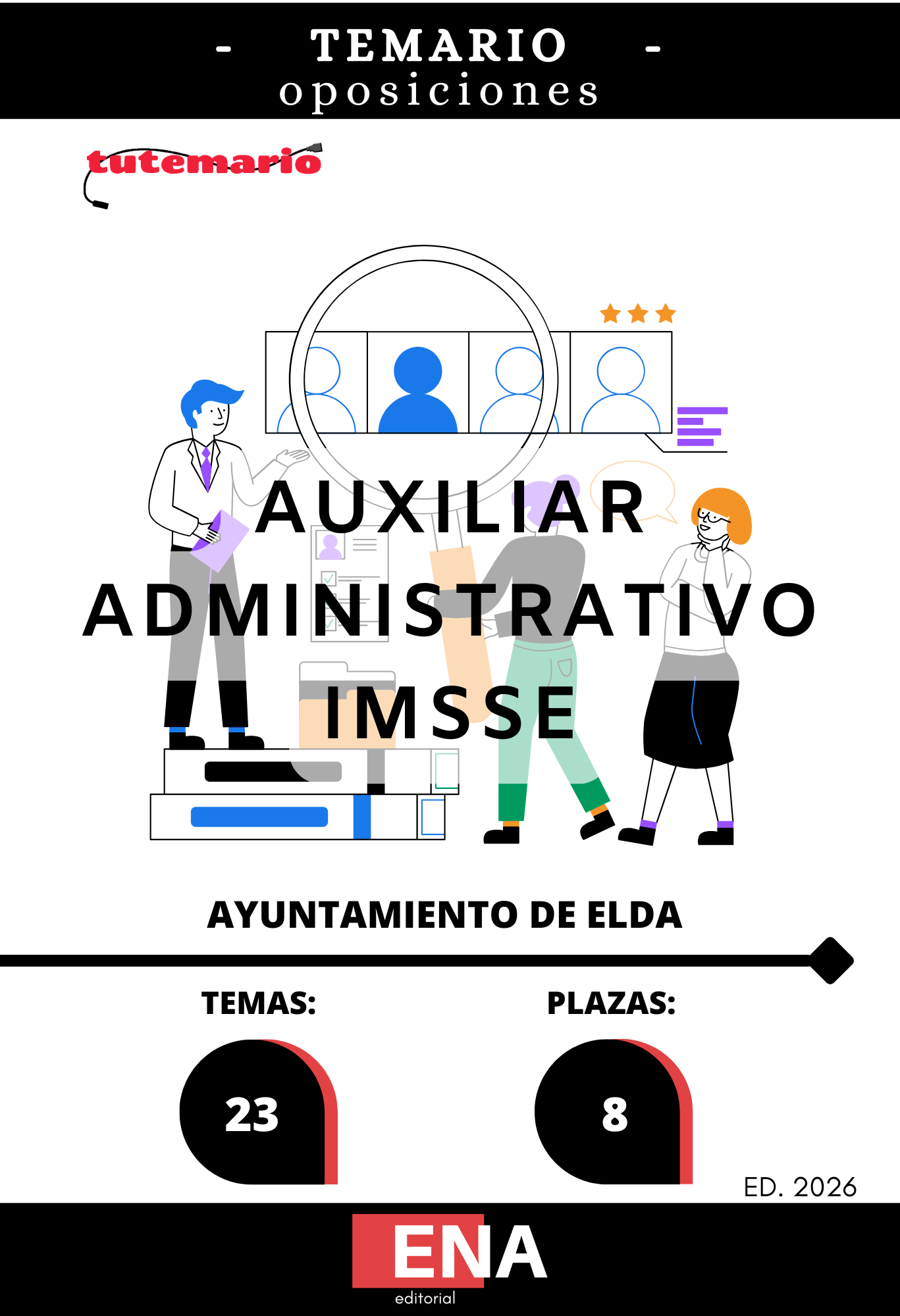3. TEMARIO. Oposición 8 Auxiliares Administrativos IMSSE Ayuntamiento de Elda ED. 2026 FORMATO PDF