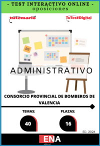 Material de estudio TEMARIOS y TEST para la convocatoria Oposición 16 plazas Administrativo Consorcio de Bomberos de Valencia ED 2026