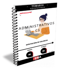 LIBRO TEMARIO, sobre los 40 temas solicitados para  la cobertura de personal funcionario de carrera, mediante el sistema de turno libre y por el procedimiento de oposición libre de sesenta y seis plazas de Administrativo/va, vacantes en la plantilla de esta Diputación, (sector no sanitario), 25 plazas correspondiente a la Oferta de Empleo Público 2023 (BOP núm. 247 del 27 de diciembre de 2023), 12 a la del 2024 (BOP núm. 183 del 20 de septiembre de 2024), 10 correspondiente a la Oferta de Empleo Público 2025 (BOP núm. 211 del 04 de noviembre 2025),y 19 correspondiente a la del 2026 (Decreto núm.3268 del 16 de marzo de 2026). De estas 66 plazas totales, 10 están reservadas a personal con discapacidad funcional, todas ellas encuadradas en la escala de Administración General, subescala Administrativa, subgrupo C1, dotadas con las retribuciones legalmente establecidas y correspondientes a su subgrupo de clasificación según lo establecido en el artículo 76 del Real Decreto Legislativo 5/2015, de 30 de octubre, por el que se aprueba el texto refundido de la Ley del Estatuto Básico del Empleado Público (TREBEP).