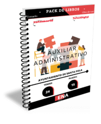 Material de estudio TEMARIOS y TEST para la convocatoria Oposición 15 Auxiliar Administrativo Ayuntamiento de Santa Pola