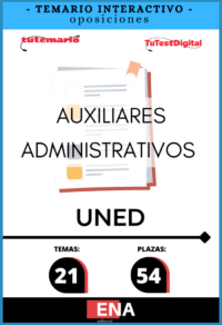 Material de estudio TEMARIOS y TEST para la convocatoria Oposición 54 Auxiliar Administrativos UNED 2026