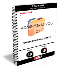 Material de estudio TEMARIOS y TEST para la convocatoria Oposición 33 Administrativos C-1 Universidad de Alicante ED 2026