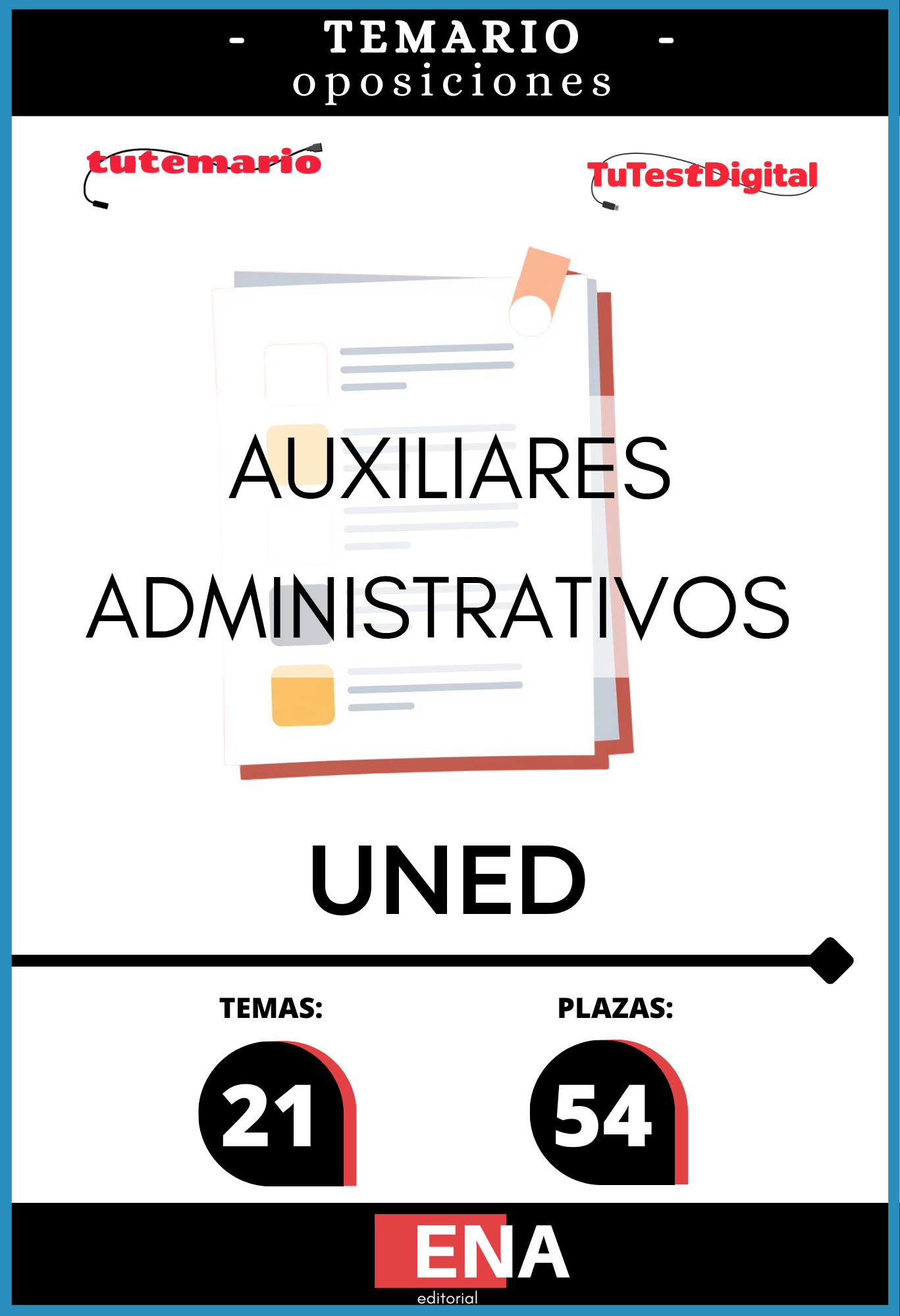 Material de estudio TEMARIOS y TEST para la convocatoria Oposición 54 Auxiliar Administrativos UNED 2026