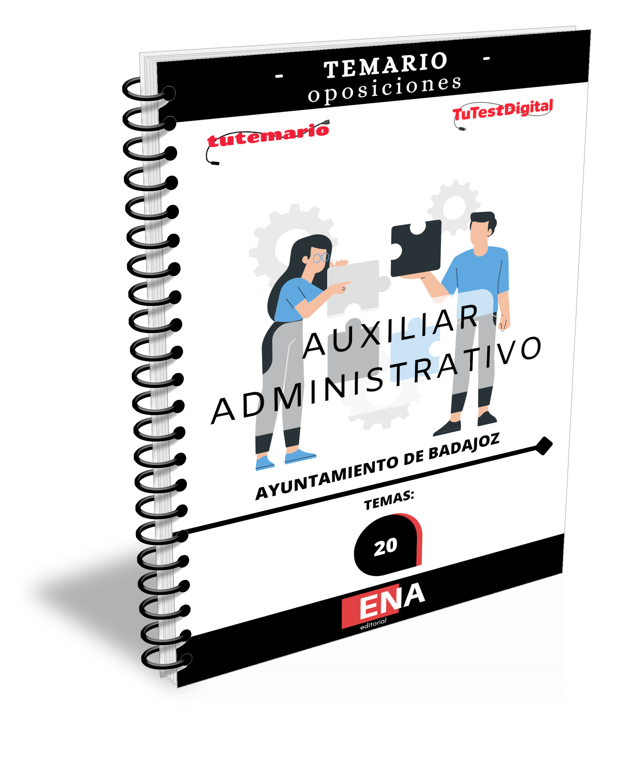 7. TEMARIO Oposición Auxiliar Administrativo Ayuntamiento de Badajoz. Formato ENCUADERNADO