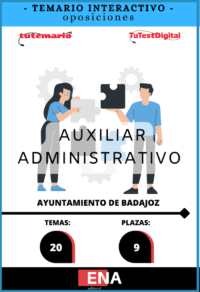 1. TEMARIO INTERACTIVO. Oposición 9 Auxiliar Administrativo Ayuntamiento de Badajoz desde 11€ mes