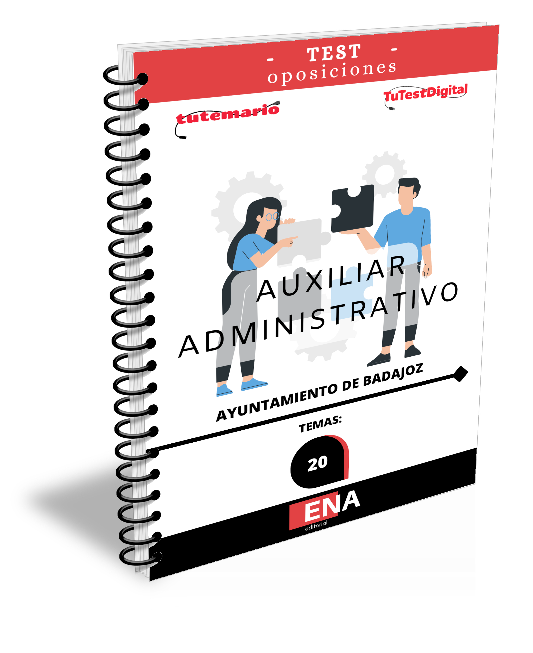 8. TEST. Oposición Auxiliar Administrativo Ayuntamiento de Badajoz. Formato ENCUADERNADO