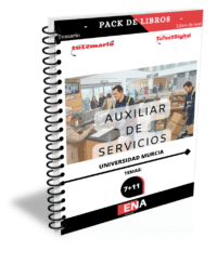 Pack de LIBRO TEMARIO y LIBRO DE TEST, con preguntas (DE CUATRO OPCIONES DE RESPUESTA), sobre, los 18 temas solicitados para el estudio de la fase oposición, de las 18 plazas convocadas por la Universidad de Murcia, por Resolución del Rector de la Universidad de Murcia (R-838/2026) de 24 de junio, por la que se convocan pruebas selectivas para la provisión de dieciocho plazas de la Escala Técnica Auxiliar: Especialidad Auxiliar de Servicios de la misma.