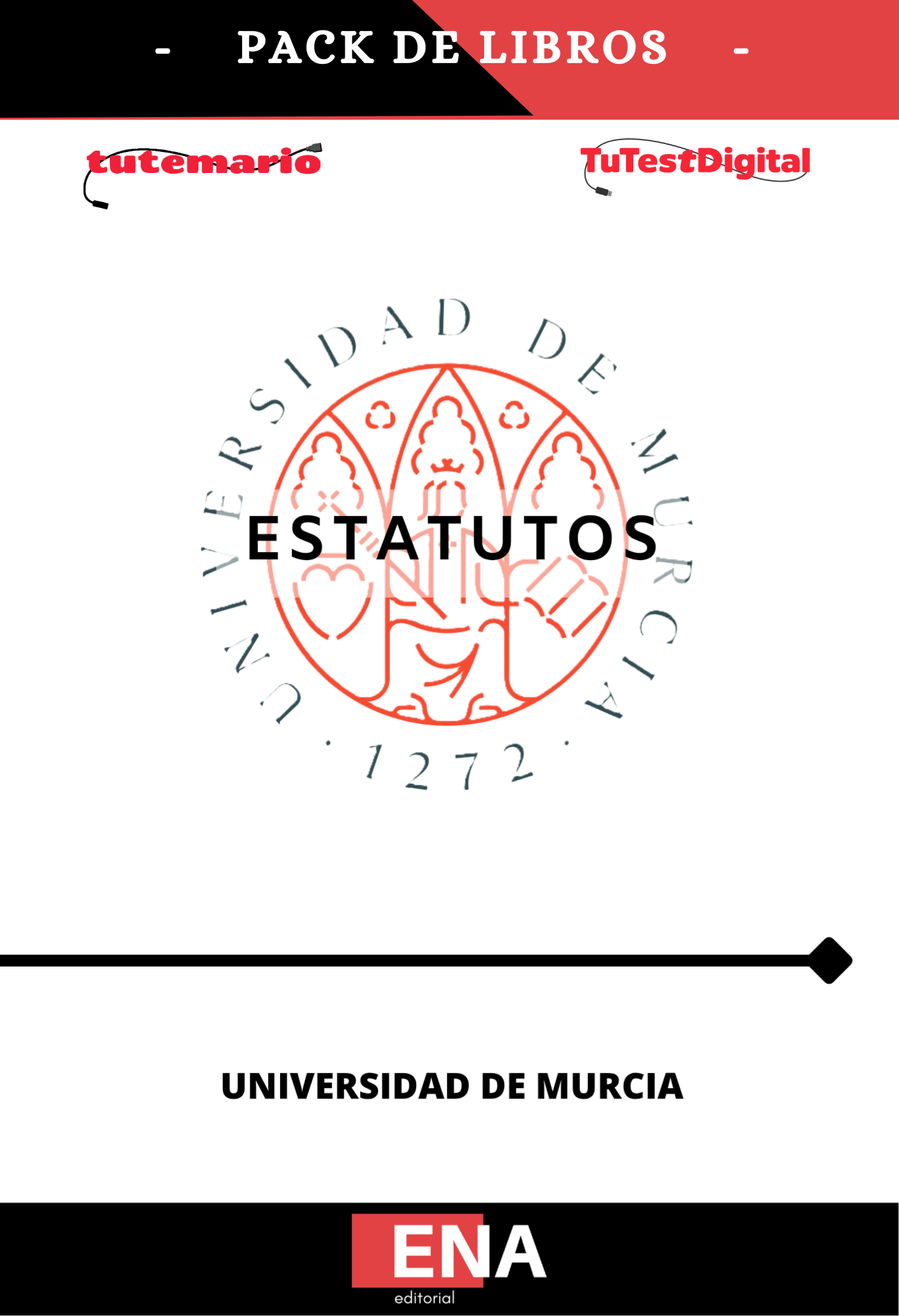 TEMARIO y TEST formato PDF sobre los Estatutos de la Universidad de Murcia.