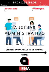 Material de estudio TEMARIOS y TEST para la convocatoria Libros Oposición Auxiliar Administrativo Universidad Carlos III de Madrid.