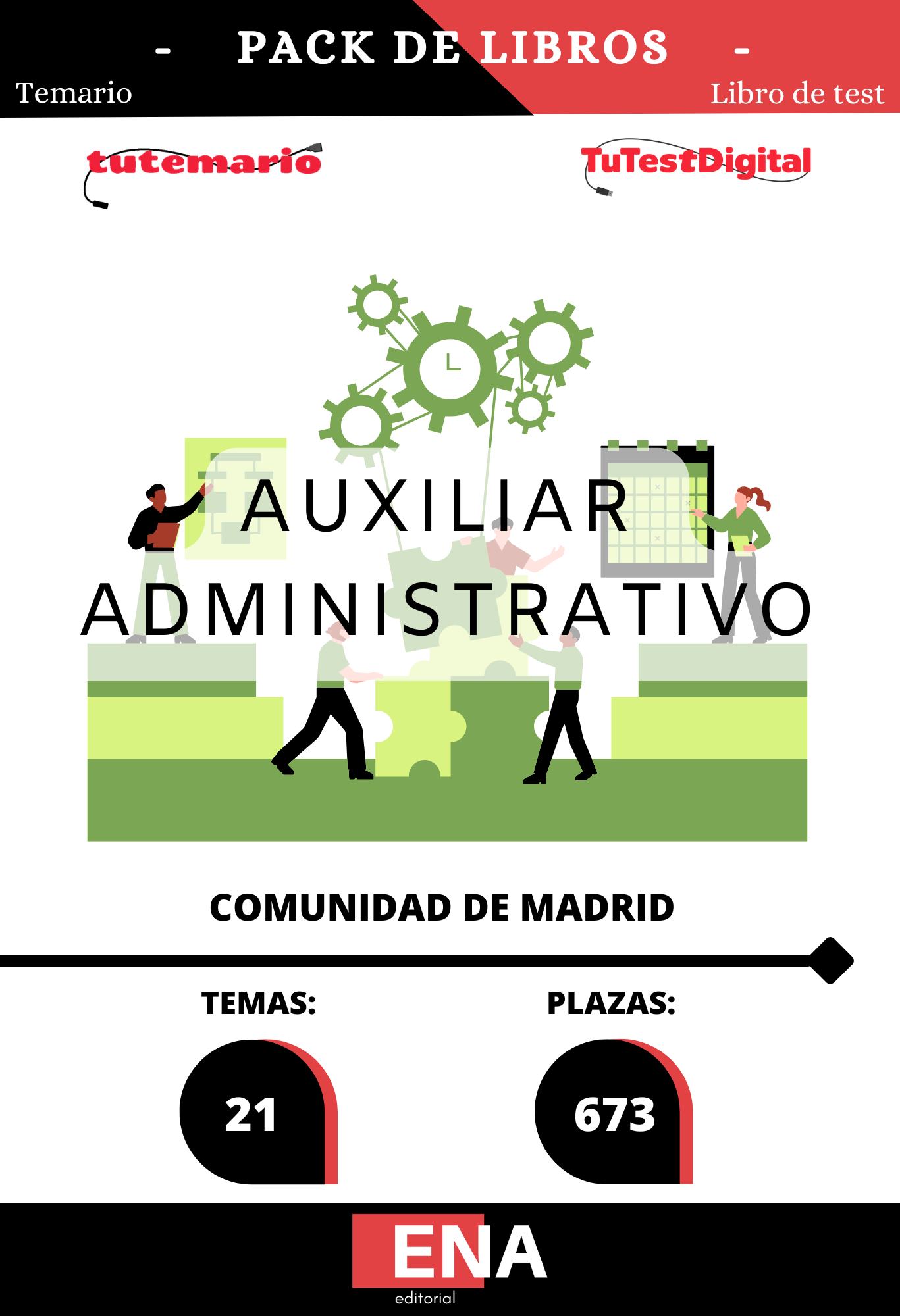 6. TEMARIO y TEST Oposición 673 Auxiliar Administrativo Comunidad Madrid. JULIO 2026 FORMATO PDF