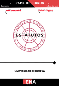 TEMARIO y TEST formato PDF para estudio Estatutos de la Universidad de Huelva.
