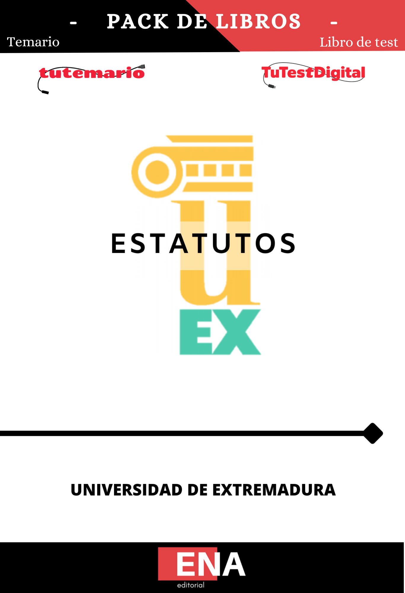 TEMARIO y TEST formato PDF para estudio Estatutos de la Universidad de Extremadura.