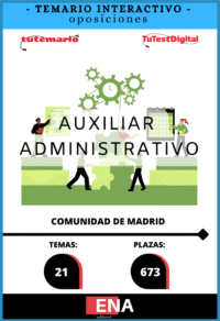 TEMARIO INTERACTIVO sobre los 21 temas solicitados para el estudio de la fase de oposición de las 673 plazas convocadas por ORDEN 1628/2026, de 25 de junio, de la Consejería de Economía, Hacienda y Empleo, por la que se convocan pruebas selectivas para el ingreso, por el sistema general de acceso libre y de promoción interna, en el Cuerpo de Auxiliares, de Administración General, Grupo C, Subgrupo C2, de la Comunidad de Madrid. Publicado en el BOCM nº 165 de fecha 13 de julio de 2026.