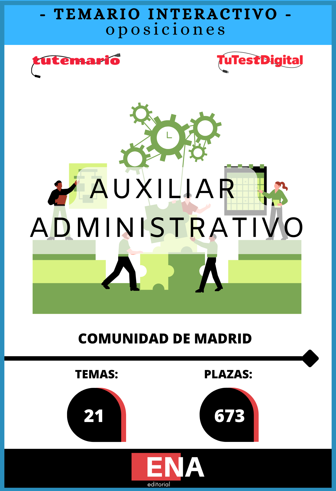 TEMARIO INTERACTIVO. Oposición 673 Auxiliar Administrativo Comunidad Madrid. JULIO 2026. Desde 12€ mes