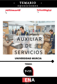 Material de estudio TEMARIOS y TEST para la convocatoria Libros Oposición Auxiliar de Servicios Universidad de Murcia.
