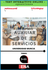 Material de estudio TEMARIOS y TEST para la convocatoria Libros Oposición Auxiliar de Servicios Universidad de Murcia.