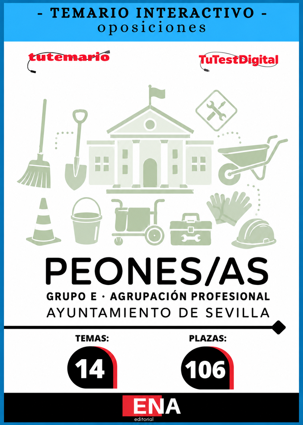 TEMARIO, sobre los 8 + 6= 14 temas, solicitados para el estudio de las oposiciones convocadas por el Ayuntamiento de Sevilla por Resolución de fecha 31 de enero de 2025, donde se aprobaron las bases específicas es regular la realización de las pruebas selectivas para la cobertura de 106 plazas de Peón/a del Ayuntamiento de Sevilla, incluidas en las Ofertas Públicas de Empleo Ordinarias de 2021, 2022 y 2023.