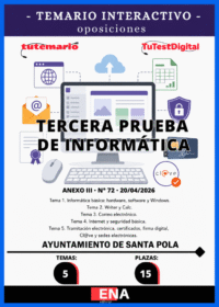 Z12. Libro INFORMÁTICA ANEXO III tercera prueba oposición Auxiliar Administrativo Ayuntamiento de Santa Pola. FORMATO ONLINE