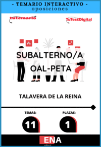 Material de estudio TEMARIOS y TEST para Oposición Subalterno OAL-IPETA Talavera.
