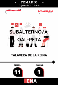 Material de estudio TEMARIOS y TEST para Oposición Subalterno OAL-IPETA Talavera.