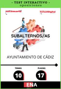 Material de estudio TEMARIOS y TEST para Oposición Subalternos Ayuntamiento de Cádiz 